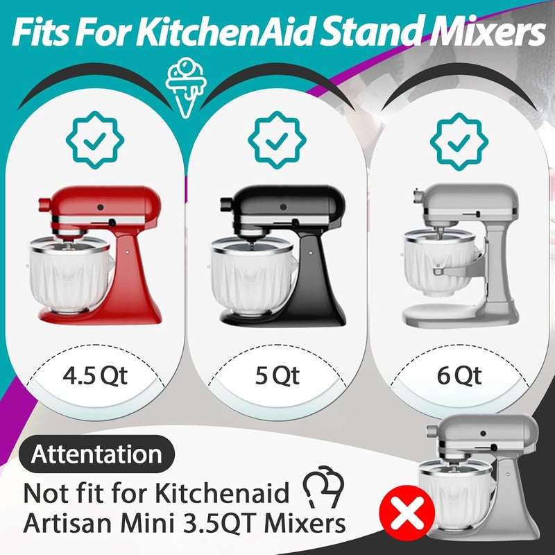 Joworthy Ice Cream Maker Attachment Fits for KitchenAid 4.5 & 5QT & 6QT Stand Mixers - Drive Assembly Replacement for KitchenAid Ice Cream Maker - Image 2